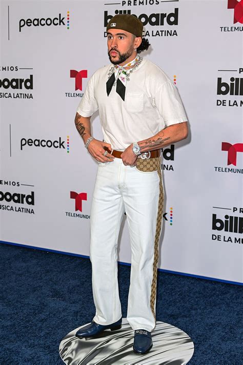 bad bunny gucci shoes|Bad Bunny Poses in Gucci Loafers At Billboard Latin Music .